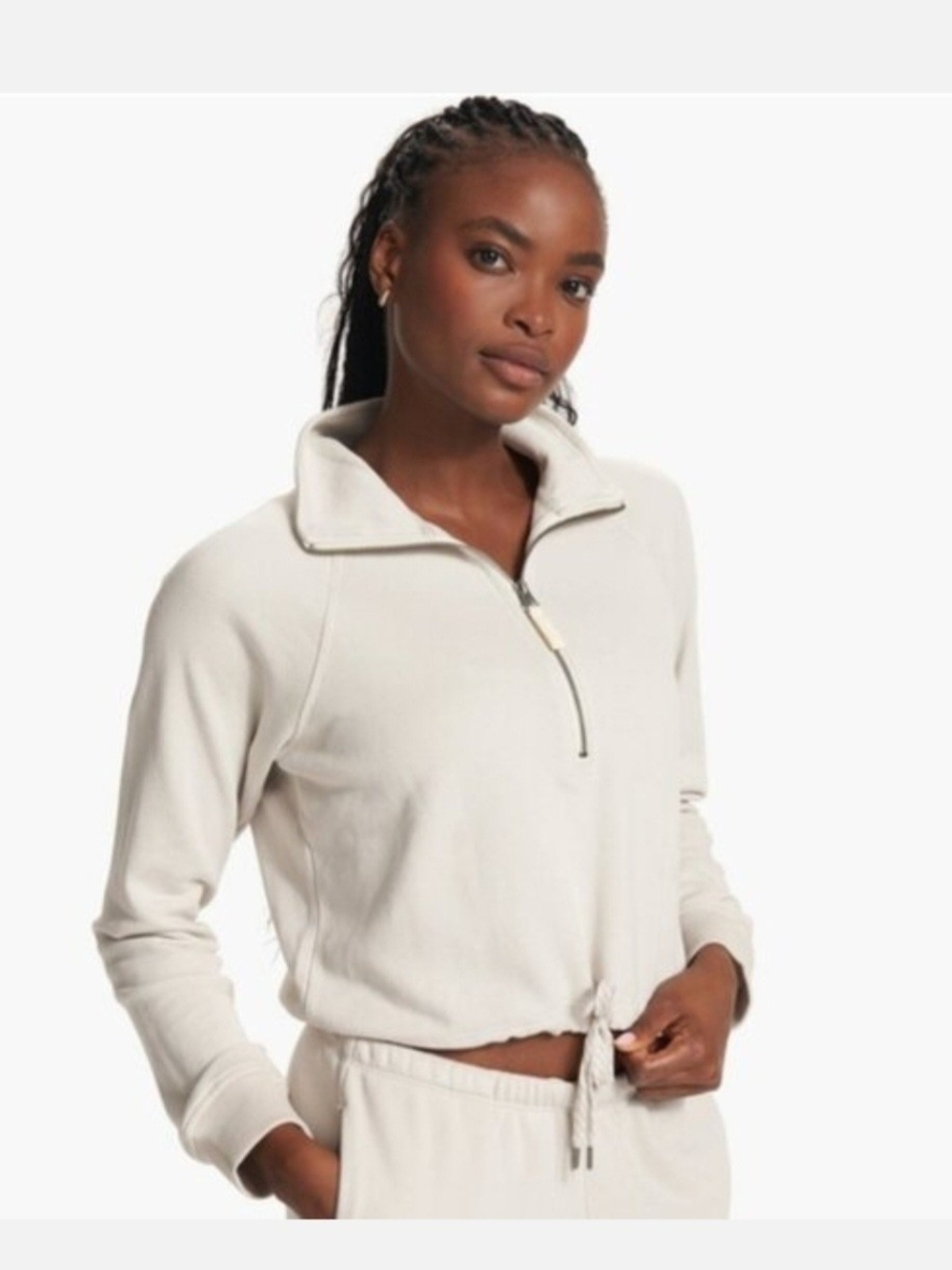 Vuori Sedona Cream Quarter-Zip Pullover Hoodie